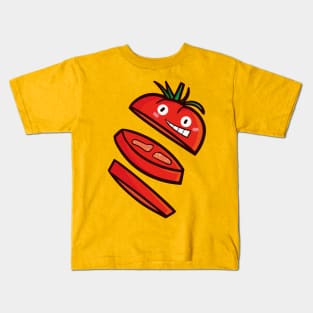 Cute sliced tomato smiling Kids T-Shirt